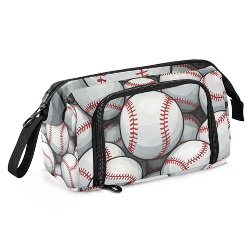 Federmäppchen mit Baseball-Motiv, großes Fassungsvermögen, tragbar, für Damen und Büro Federmäppchen mit Baseball-Motiv, großes Fassungsvermögen, tragbar, für Damen und Büro von Amooorous