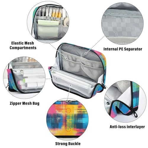 Federmäppchen mit Batikmuster, abstrakt, mehrfarbig, großes Fassungsvermögen, Make-up-Tasche, leicht, Schreibtisch-Organizer für Krankenschwestern, Schulbedarf, verschiedene Farben Federmäppchen mit Batikmuster, abstrakt, mehrfarbig, großes Fassungsvermögen, Make-up-Tasche, leicht, Schreibtisch-Organizer für Krankenschwestern, Schulbedarf, verschiedene Farben von Amooorous