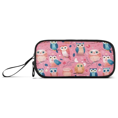 Federmäppchen mit Eulen-Motiv, Nylon, großes Fassungsvermögen, für Teenager, Mädchen, Schreibwaren-Tasche für College, Krankenschwester von Amooorous