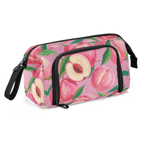 Federmäppchen mit Ölgemälde, Pfirsichfarben, große Kapazität, Kunst-Federmäppchen mit Griff, extra großes Federmäppchen für Studenten, College von Amooorous