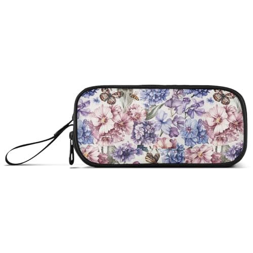 Federmäppchen mit Ölgemälde mit bunten Retro-Blumen, Nylon, mit Griff, hohe Kapazität, Federmäppchen für Schule, Schreibwaren, Organizer für elementare Mädchen Federmäppchen mit Ölgemälde mit bunten Retro-Blumen, Nylon, mit Griff, hohe Kapazität, Federmäppchen für Schule, Schreibwaren, Organizer für elementare Mädchen von Amooorous