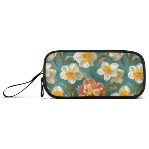 Federmäppchen mit Ölgemälde mit weißen Gänseblümchen, Nylon, hohe Kapazität, Federmäppchen für Teenager, Mädchen, Schreibwarentasche für Schulkinder Federmäppchen mit Ölgemälde mit weißen Gänseblümchen, Nylon, hohe Kapazität, Federmäppchen für Teenager, Mädchen, Schreibwarentasche für Schulkinder von Amooorous