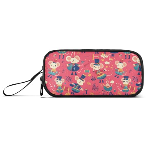 Federmäppchen mit Ratten, Nussknackern, Pfirsichfarben, Nylon, großes Fassungsvermögen, Federmäppchen, Schreibwaren-Organizer für High School Man von Amooorous