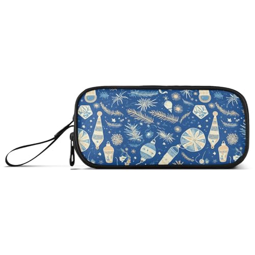 Federmäppchen mit Weihnachtsdekoration, Nylon, große Kapazität, Federmäppchen für Schule, Schreibwaren für die Grundschule, Blau und Weiß Federmäppchen mit Weihnachtsdekoration, Nylon, große Kapazität, Federmäppchen für Schule, Schreibwaren für die Grundschule, Blau und Weiß von Amooorous