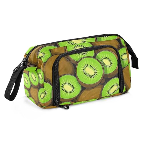 Federmäppchen mit niedlichem Cartoon-Frucht-Kiwi, großes Fassungsvermögen, Kosmetik, leicht, für Herren, Schulbedarf von Amooorous