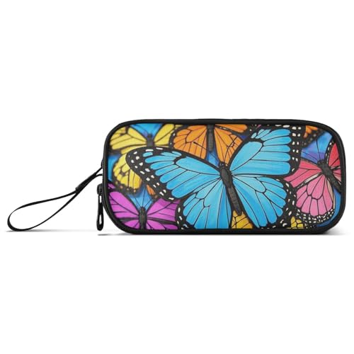 Federmäppchen mit niedlichem Cartoon-Insekten, Schmetterling, Nylon, Reißverschluss, großes Fassungsvermögen, Federmäppchen für Teenager, Mädchen, Schreibwaren-Tasche für elementare Kinder von Amooorous