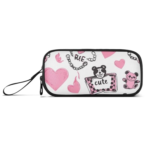 Federmäppchen mit niedlichem Pfirsich-Design, aus Nylon, für Teenager, Mädchen, Schreibwaren-Tasche für Mittelschule von Amooorous