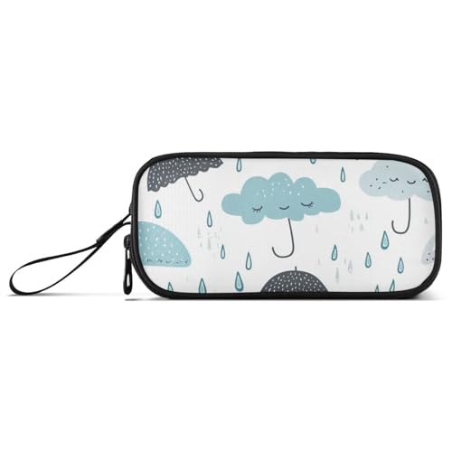 Federmäppchen mit niedlichem blauem Regenschirm, Nylon, hohe Kapazität, Federmäppchen mit Reißverschluss, Schreibwaren für High School Krankenschwester von Amooorous