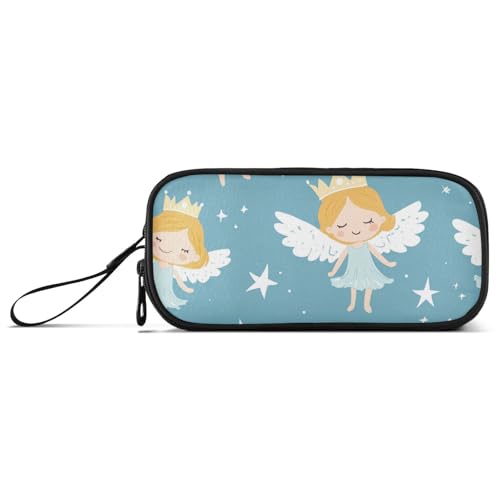 Federmäppchen mit niedlichem geflügeltem Engel, Nylon, hohe Kapazität, Federmäppchen, Schreibwaren-Organizer für elementare Männer von Amooorous