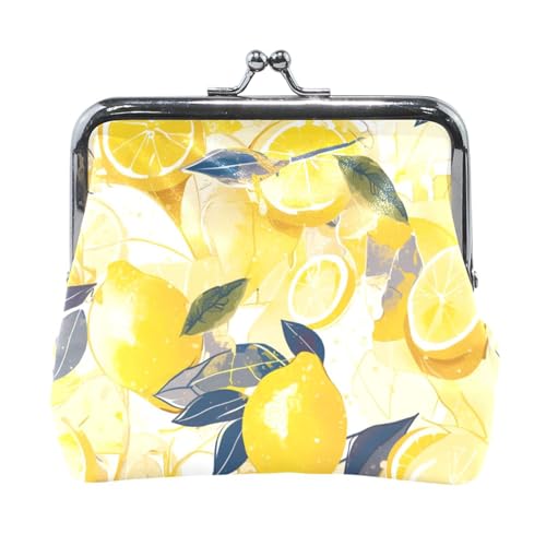 Gelbe Zitrone, Damen-PU-Leder-Münzgeldbörse, ausgefallener Schmuck für Männer, Frauen, Reisen von Amooorous