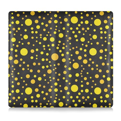 Gelbe unregelmäßige Punkte Leder Registrierungs- und Versicherungskartenhalter Automobil-Brieftasche Organizer für Karten, wichtige Dokumente, Führerschein von Amooorous