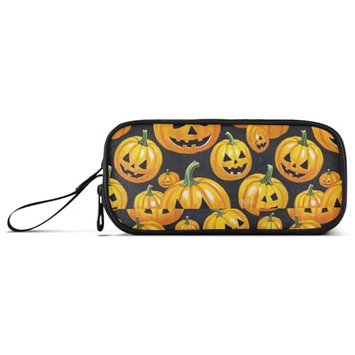 Gelber Halloween-Kürbis in Ölgemälde, Nylon-Stift-Aufbewahrungstasche, hohe Kapazität, Federmäppchen mit Fächern, Schreibwarentasche für High School, Teenager, Jungen Gelber Halloween-Kürbis in Ölgemälde, Nylon-Stift-Aufbewahrungstasche, hohe Kapazität, Federmäppchen mit Fächern, Schreibwarentasche für High School, Teenager, Jungen von Amooorous