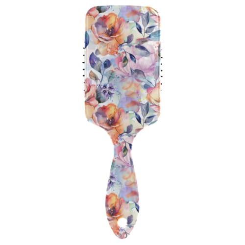 Glatte Bürste mit Aquarell-Blumen für Herren, Kopfmassagegerät für nasses Haar mit ergonomischem Griff, Cepillo para cabello rizado Glatte Bürste mit Aquarell-Blumen für Herren, Kopfmassagegerät für nasses Haar mit ergonomischem Griff, Cepillo para cabello rizado von Amooorous