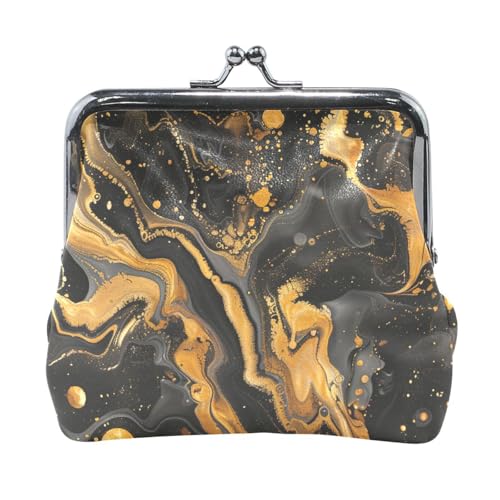 Gold und Schwarz Marmorierung Damen Leder Münzbörse Geldbörse Fancy Make-up Periode Tasche für Frauen von Amooorous
