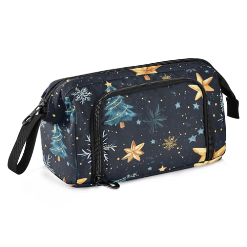 Golden Merry Christmas Tree Federmäppchen Große Kapazität Box Federmäppchen Tragbares Stifteetui Kosmetik Make-up für adrette Schule Golden Merry Christmas Tree Federmäppchen Große Kapazität Box Federmäppchen Tragbares Stifteetui Kosmetik Make-up für adrette Schule von Amooorous