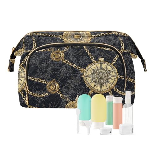 Goldene Kette Kosmetiktasche Tragbare Tasche Kosmetik Make-up Tasche Frauen Münzbörse für persönliche Gegenstände Organizer von Amooorous