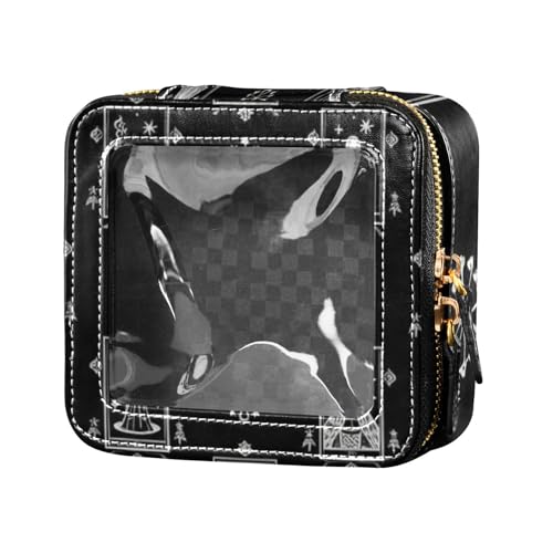 Gotische schwarze astrologische Tarot-Make-up-Tasche für Geldbörse, Reisetaschen für Toilettenartikel, Mini-Make-up-Behälter zum Fliegen von Amooorous