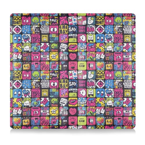 Graffiti Art Trend Play Aufkleber Premium Leder Toursuit Auto Zulassung und Versicherungskartenhalter Fahrzeug Handschuhfach für Fahrer Auto Besitzer Anhänger Motorrad Boot von Amooorous