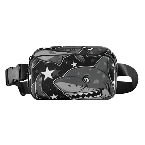 Grey-fish Sea Stilvolle Umhängetasche für Damen und Herren, kleine Umhängetasche, Gürteltasche mit verstellbarem Riemen für Workout, Laufen, Wandern, Graufischmeer, 1 size von Amooorous