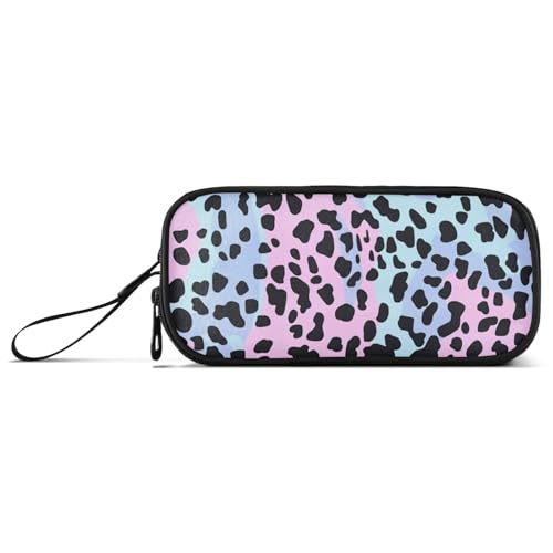 Großes Federmäppchen aus Nylon, Leopardenmuster, große Kapazität, Federmäppchen für Teenager, Mädchen, Schule, Schreibwaren für Mittelschule und Jugendliche von Amooorous