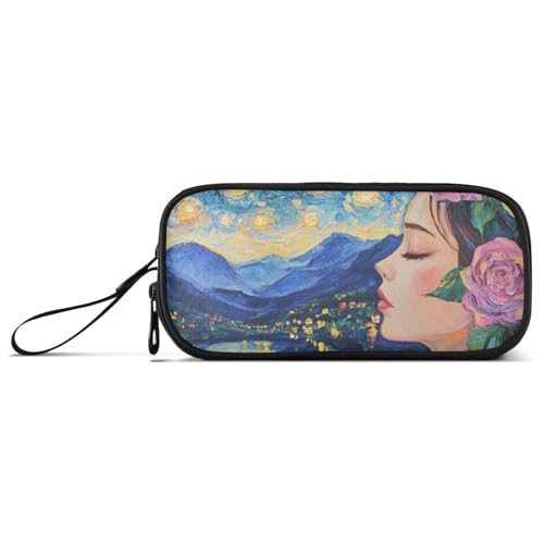 Großes Federmäppchen aus Nylon, Motiv: Ölgemälde, Sternennacht, Mythos, großes Fassungsvermögen, Federmäppchen für Teenager, Mädchen, Schreibwarentasche für College-Kinder Großes Federmäppchen aus Nylon, Motiv: Ölgemälde, Sternennacht, Mythos, großes Fassungsvermögen, Federmäppchen für Teenager, Mädchen, Schreibwarentasche für College-Kinder von Amooorous