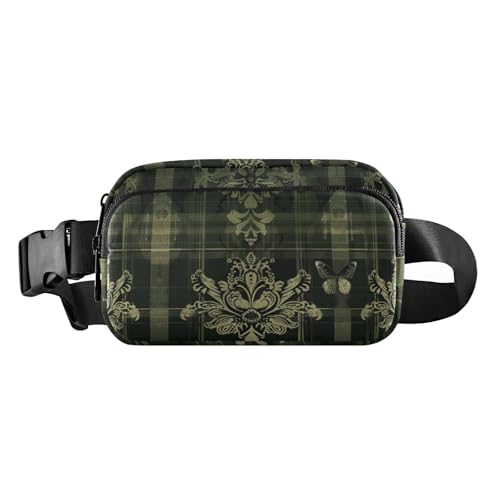 Grüne Spitzen-Schmetterlings-Hüfttasche für Damen und Herren, Mehrzweck-Crossbody-Pass-Tasche mit verstellbarem Riemen für Reisen, Fitnessstudio, Arbeit, Grüner Spitzen-Schmetterling, 1 size Grüne Spitzen-Schmetterlings-Hüfttasche für Damen und Herren, Mehrzweck-Crossbody-Pass-Tasche mit verstellbarem Riemen für Reisen, Fitnessstudio, Arbeit, Grüner Spitzen-Schmetterling, 1 size von Amooorous