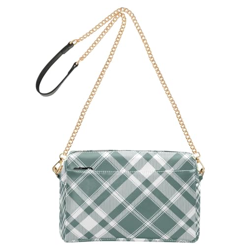 Grünes Schachbrettmuster, modische kleine Crossbody-Tasche für Damen, veganes Leder, Umhängetasche, wasserdicht, Schultertasche, Crossover-Tasche von Amooorous