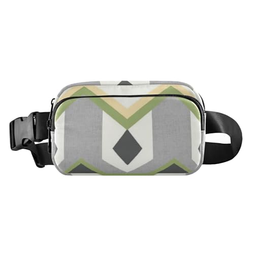 Grünes schlichtes lässiges Design, geometrisches stilvolles Gürteltasche, Crossbody-Tasche für Damen und Herren, wasserdicht, Crossbody-Sporttasche mit verstellbarem Riemen für Einkaufen, Sport, von Amooorous