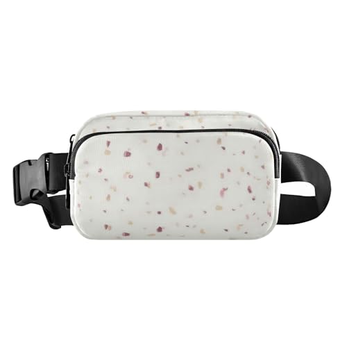 Gürteltasche für Damen und Herren, wasserdicht, mit verstellbarem Gurt, für Radfahren, Wandern, Fitnessstudio, Beige, Beigefarbenes Graffiti mit einfachen Punkten, 1 size von Amooorous