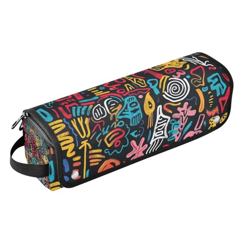 Haar-Werkzeug-Reisetasche für Damen, hitzebeständige Matte mit Reißverschluss, staubdicht, Reise-Haarglätter-Tasche für Glätteisen, Lockenstäbe, bunte Designs, abstrakte Muster, Frauen, Bunte Designs, von Amooorous