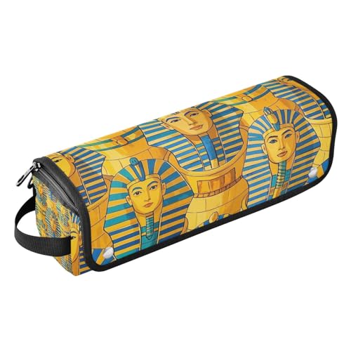 Haar-Werkzeug-Reisetasche für Damen, mit hitzebeständigem Polster, wasserdicht, flacher Lockenstab, Reise-Organizer für Glätteisen, Lockenstäbe, niedliches Cartoon-Pharao-Haarzubehör von Amooorous