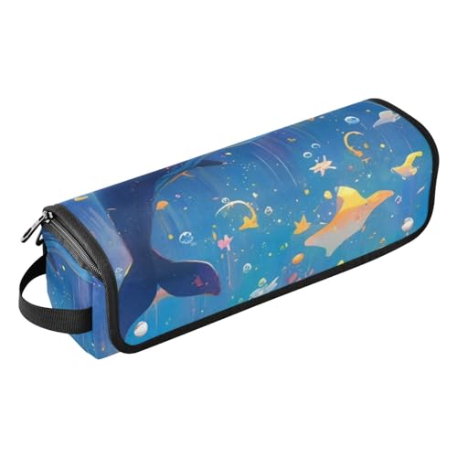 Haar-Werkzeug-Reisetasche für Frauen mit Eisenmatte, abnehmbarer Haarstyling-Zubehör, Organizer für heiße Werkzeuge, Lockenstab und Glätteisen, Volumizer Styler, Blauwal, Träumende Reisetasche für von Amooorous