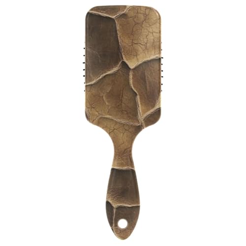 Haarbürsten mit Tierbüffelhaut, Ledertextur, Khaki, glatte Haarbürste für schwarze Frauen, Nass- und Trockenbürste für nasses Haar mit ergonomischem Griff, cepillo para cabello de mujer von Amooorous