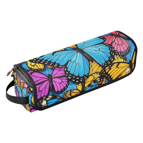 Haarwerkzeug-Reisetasche für Damen, mit Eisenmatte, Aufbewahrungstasche für Glätteisen, Glätteisen, Lockenstäbe, niedliches Cartoon-Insekt, Schmetterling, Reisetasche für Frauen von Amooorous