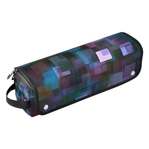 Haarwerkzeug-Reisetasche für Damen, mit Eisenmatte, Aufbewahrungstasche für Glätteisen, heiße Werkzeuge und Haarpflege-Zubehör, Orange und Lila, verpixelte Strand-Reisetasche für Frauen, Orange und von Amooorous