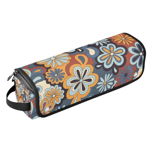 Haarwerkzeug Reisetasche für Frauen mit hitzebeständigem Pad Lockenstab Reisehalter Aufbewahrungstasche für Glätteisen, Lockenstab Haartrockner, Floral Psychedelic Mid Century Modern Trave Case für, von Amooorous