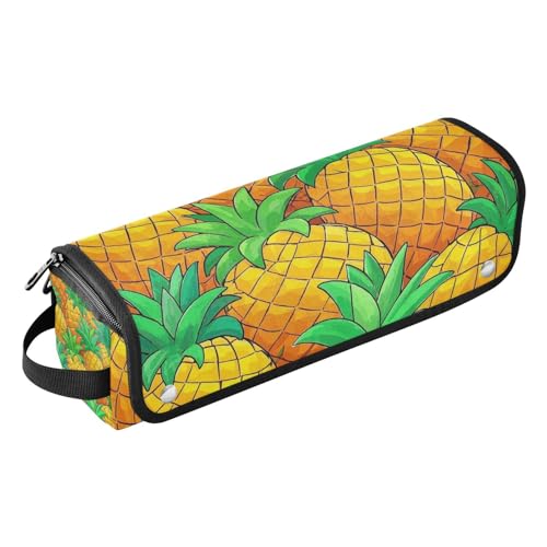 Haarwerkzeug-Reisetasche für Frauen und hitzebeständige Matte mit Reißverschluss, Lockenstab Reisehalter, Aufbewahrungstasche für Lockenstab Glätteisen, flacher Haartrockner, niedliches Cartoon-Obst von Amooorous