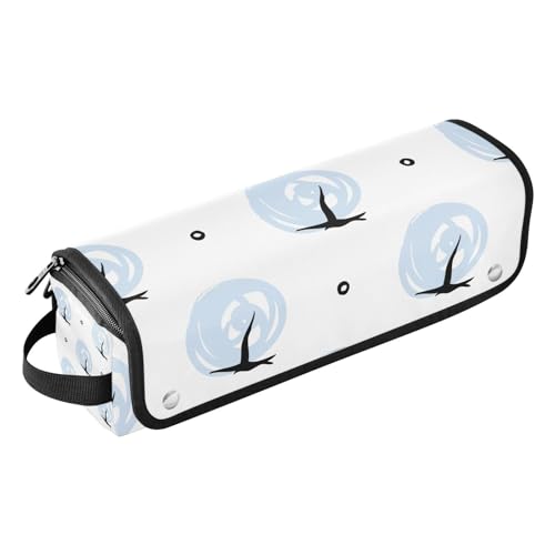 Hair Tools Reisetasche mit hitzebeständigem Pad, doppellagig, Reise-Tragetasche für Glätteisen, Lockenstäbe, frische blaue Blumen, Haar-Accessoires-Organizer, Frische blaue Blumen, 1 Size von Amooorous