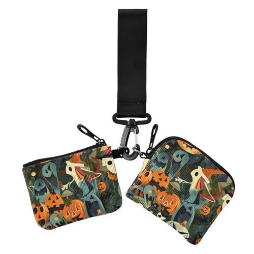 Halloween Night Dual Wristlet Wallets for Women Slim Detachable Card Money Holder with Zipper Coin Pocket for Woman 2 Pcs, Halloween Nacht, 1 size, Casual von Amooorous