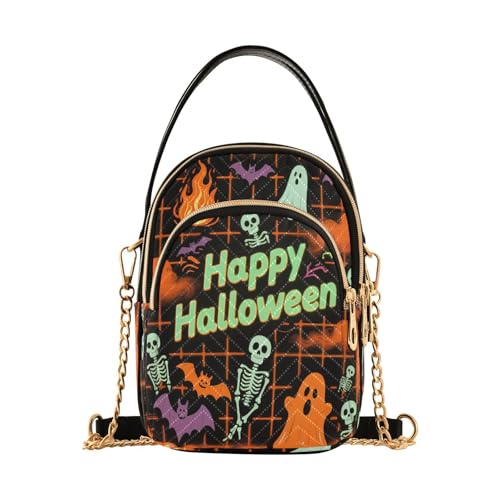 Halloween Schwarz Kürbis trendige Reise-Umhängetasche mit mehreren Taschen Handtasche für Damen von Amooorous