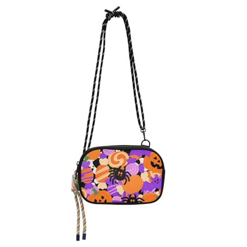 Happy Halloween Pumpkin Spider West Crossbody Geldbörse für Frauen Beauty mit verstellbarem Riemen Mini Umhängetasche Machen Sie einen Spaziergang Bolso de mano para mujer von Amooorous