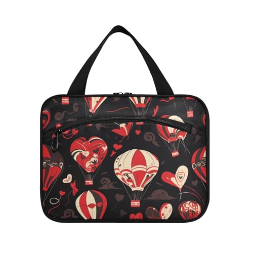 Heißballon-Reise-Set zum Aufhängen, für Damen, mit Haken, faltbarer Designer-Make-up-Etui für Accessoires, Badezimmer, Estuche de maquillaje para Mujer L von Amooorous