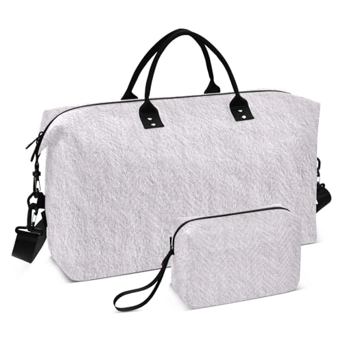 Hellgraue Leinenstruktur, persönliche Gegenstände, Reisetasche, Handgepäck, Wochenendtasche, großer Turnbeutel mit verstellbarem Riemen für Trekking, faltbar, Hellgraue Leinenstruktur, 1 size von Amooorous