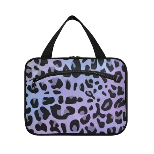 Herren-Kulturbeutel mit Leopardenmuster, zum Aufhängen, mit Haken, Designer-Tragetasche für Reisende, Reiseorganisator de maquillaje para L von Amooorous