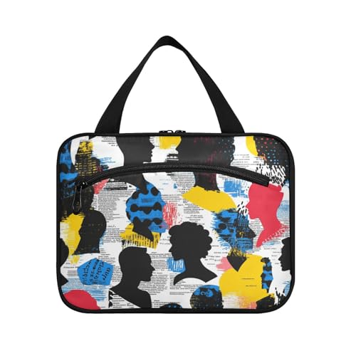 Herren-Kulturbeutel mit Silhouetten-Motiv, zum Aufhängen, für Reisen, mit Haken, unverzichtbare Make-up-Tasche, Organizer für Damen, Urlaubsset de para Mujer L von Amooorous