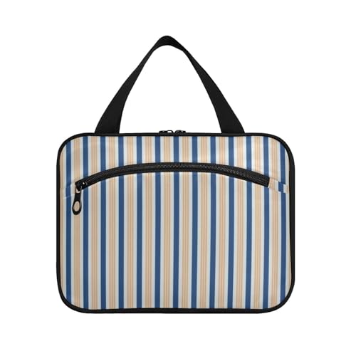 Herren-Kulturbeutel zum Aufhängen, mit Haken, tragbare Designer-Tasche mit Reißverschluss, für Damen, Reisen, Hotel, Estuche Para Guardar Maquillaje L, Blau / Orange von Amooorous