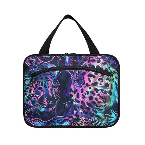 Holografische Leoparden-Hängetaschen für Damen, Reisen, mit Haken, Designerbedarf, Rasierset für Damen, Arbeit, Bolso para maquillaje de Mujer L von Amooorous