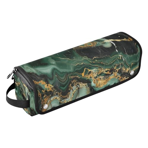 Hot Hair Tools Reisetasche mit Eisenmatte, Tragetasche, flacher Lockenstab, wasserdichter Organizer für heiße Werkzeuge, Lockenstab und Glätteisen, Haarvolumizer, Smaragdgrün, Gold, Schwarz, von Amooorous