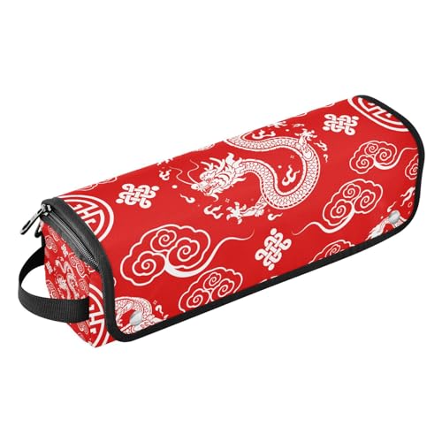 Hot Hair Tools Reisetasche mit Eisenmatte, abnehmbarer Haarstyling-Zubehör-Organizer für Glätteisen, Lockenstab, Haartrockner, Rot, traditionelles chinesisches Drachendesign, für Damen, Rotes, von Amooorous