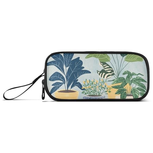 Houseplants Federmäppchen aus Nylon, mit großem Fassungsvermögen, mit Reißverschluss, Schreibwaren-Organizer für Herren von Amooorous